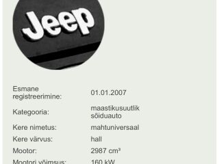 Jeep Grand Cherokee Overland Boston 3.0 V6 CRD 160kW