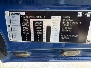 Scania R520 6x4+FULL AIR+HYDRAULICS EURO 6 382kW