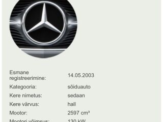 Mercedes-Benz E 240 Elegance 2.6 130kW