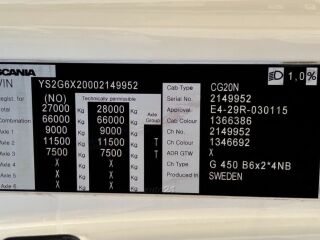 Scania G450 6x2*4 EURO6 + RETARDER + CARRIER SUPRA 550 No 331kW