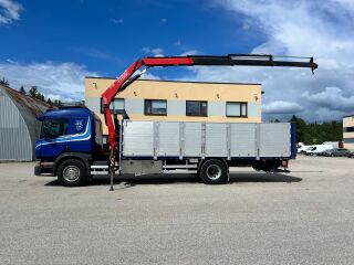 Scania P320 4x2 + FASSI F165A.0.23 + Drop side Platform + 235kW