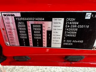 Scania R580 R580A6X4NB 16.0 V8 427kW