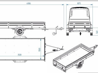 Tiki Treiler Keevis 350-LH 3.5x1.5 Plastkaanega kastihaagis