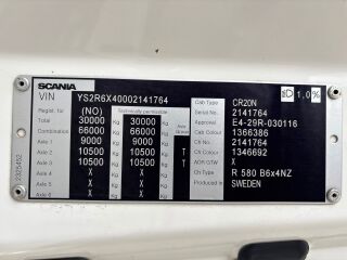 Scania R580 6x4 EURO6 + RETARDER +   BOX + VIBRATOR 427kW