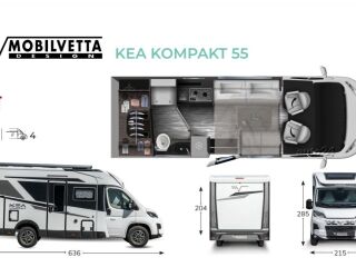 Mobilvetta KEA KOMPAKT 55 - TRUMA DIESEL - LiFePo4 - SOLAR 2.2 R4 MULTIJET 3  EURO 6E 103kW