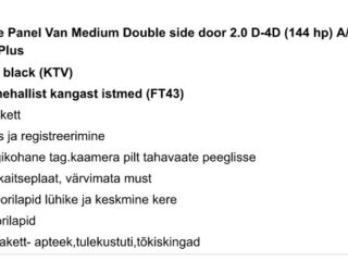 Toyota ProAce Panel Van Medium Double side door Prof 2.0 106kW