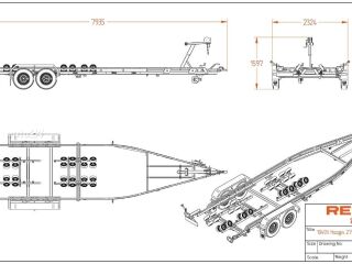 Respo Paadihaagis 7.95x2.30m 2700kg Multirull