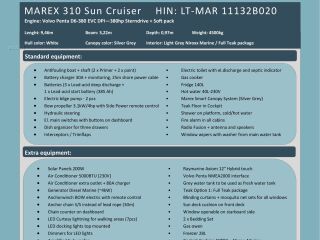 Marex Sun Cruiser 310 Volvo Penta D6-380 EVC DPI 380hp S 5.5 R6