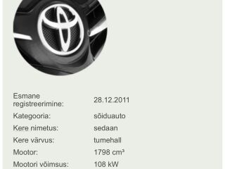 Toyota Avensis Linea Sol 1.8 108kW