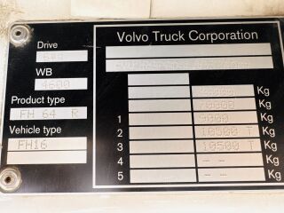 Volvo FH16 750HP 6x4 chassi EURO 6 552kW