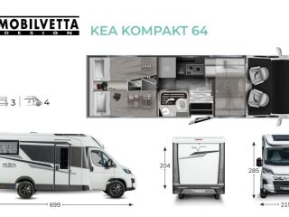 Mobilvetta KEA KOMPAKT 64 - TRUMA DIESEL - LiFePo4 - SOLAR -  2.2 R4 EURO VI E 103kW