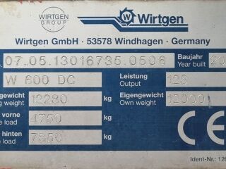 WIRTGEN W600DC R6 123kW
