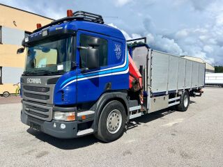 Scania P320 4x2 + FASSI F165A.0.23 + Drop side Platform + 235kW