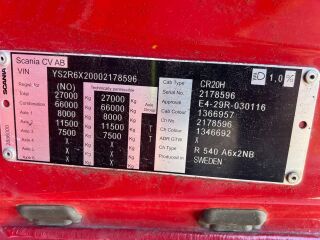 Scania R540 A6X2NB - WF HYDRAULIC 397kW