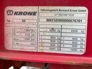 Krone SD27 EDSCHA ROOF + BPW AXLE + LIFTNG AXLE + CODE X