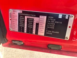 Scania R650 6X4 EURO6 + RETARDER 478kW