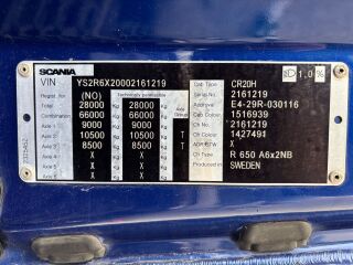 Scania R650 6x2 + RETARDER + PTO + DOUBLE BOOGIE + CRANE  478kW