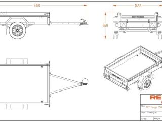 Respo Kastihaagis 2.00x1.25m 750kg PLH - poordiga 0.33m