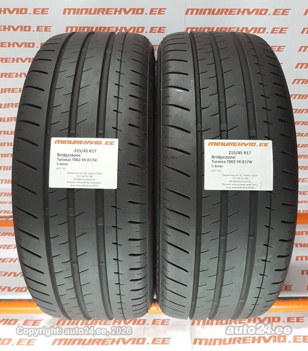 215/45R17 Bridgestone Turanza T002 FR 87/W/ - Tyres - auto24.ee