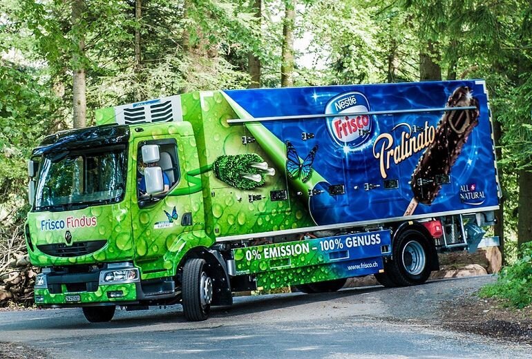Nestle tooteid veetakse Šveitsis laiali elektriveokiga